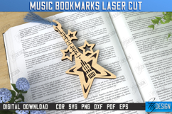 Music Bookmarks Laser Cut Bundle, Musical Instruments SVG Product Image 9
