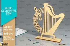 Music Decorative Sign Laser Cut. Music Signs SVG Design Product Image 1