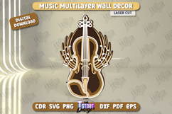 Music Multilayer Wall Décor Laser Cut | Musical Notes | CNC Product Image 1