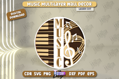 Music Multilayered Wall Decor Laser Cut, Musical Mandala SVG Product Image 5