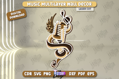 Music Multilayered Wall Decor Laser Cut, Musical Mandala SVG Product Image 6