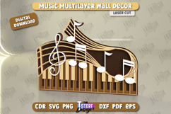 Music Multilayered Wall Decor Laser Cut, Musical Mandala SVG Product Image 7