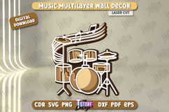 Music Multilayered Wall Decor Laser Cut, Musical Mandala SVG Product Image 8