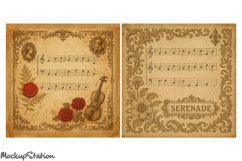 Vintage Music Note Papers Printable for Scrapbooking Crafts Product Image 3