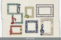 Music Notes with Vintage Color Seamless pattern Frame Set Product Image 1
