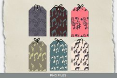Music Notes with Vintage Color Seamless Patterned Shaped Tag Product Image 1
