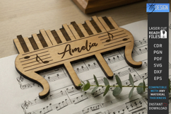 Music Page Clip Laser Cut | Music Note Page Holder SVG | CNC Product Image 1