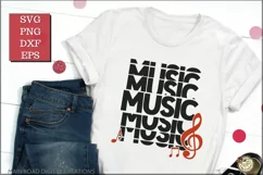 musical quote with musical notes svg being used on a white shirt