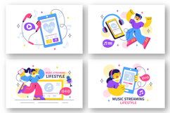 10 Music Streaming Lifestyle Illustration Product Image 2