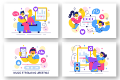 10 Music Streaming Lifestyle Illustration Product Image 3