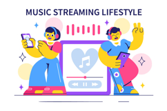 10 Music Streaming Lifestyle Illustration Product Image 4