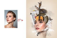 Surreal Musical Muse Digital Collage Art Product Image 3