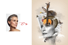 Surreal Musical Muse Digital Collage Art Product Image 4