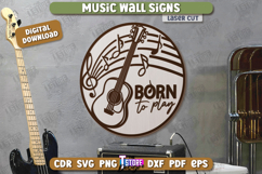 Music Wall Signs Laser Cut Bundle, Musical Instruments SVG Product Image 3