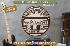 Music Wall Sign Laser Cut | Round Sign | 3D Home Wall Decor Product Image 1