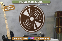 Music Wall Signs Laser Cut Bundle, Musical Instruments SVG Product Image 10