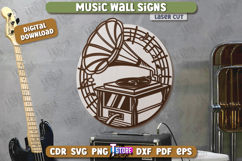 Music Wall Signs Laser Cut Bundle, Musical Instruments SVG Product Image 11