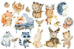 Watercolor forest animals clipart. Product Image 2