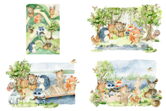 Watercolor forest animals clipart. Product Image 10