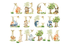 Watercolor forest animals clipart. Product Image 6