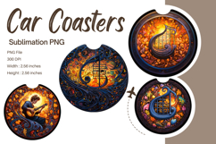 Musician Stained Glass Car Coasters Printable Keychains Product Image 1