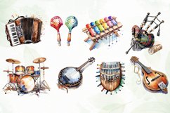 Musical Instrument Watercolor Clipart Product Image 3