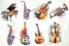 Musical Instrument Watercolor Clipart Product Image 2