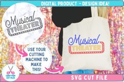 Design idea tote bag Musical Theater Vintage Style Sign SVG Cut File