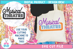 Musical Theatre Vintage Style Sign Quote applied to a tote bag craft example