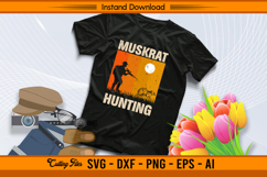 Muskrat Hunting SVG Retro Sunset Hunter Design Product Image 2