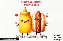 Funny Valentine&#039;s day Food Couple PNG. Product Image 1