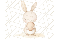 Spring Bunnies PNG Watercolor Bunny Clipart, Pastel Easter Product Image 5