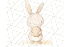 Spring Bunnies PNG Watercolor Bunny Clipart, Pastel Easter Product Image 5