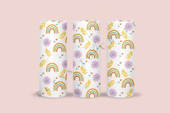 muted daisy rainbow skinny tumbler sublimation design for 20oz and 30oz skinny tumbler sublimation wrap