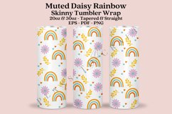 muted daisy rainbow skinny tumbler sublimation design for 20oz and 30oz skinny tumbler sublimation wrap