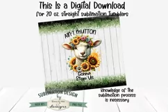 Cute Sheep with Sunflowers 20oz Seamless Tumbler Wrap Product Image 2