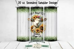 Cute Sheep with Sunflowers 20oz Seamless Tumbler Wrap Product Image 1