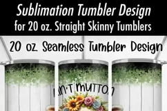 Cute Sheep with Sunflowers 20oz Seamless Tumbler Wrap Product Image 4