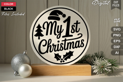 My 1st Christmas SVG | Christmas Round Sign SVG | Xmas SVG Product Image 3