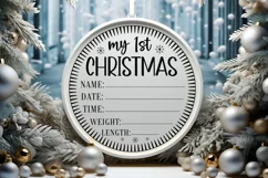 My 1st Christmas Name Date SVG ,Christmas Round SVG Design Product Image 3