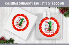 My First Christmas Sublimation | Red Star Ornament Design Product Image 1