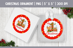 My First Christmas Sublimation | Red Star Ornament Design Product Image 1