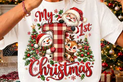 My 1st Christmas PNG | Cute Santa Snowman & Reindeer Baby Product Image 3