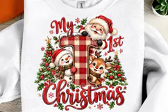 My 1st Christmas PNG | Cute Santa Snowman & Reindeer Baby Product Image 4