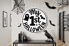 My 1st Halloween SVG File | Halloween Round Sign SVG Product Image 1