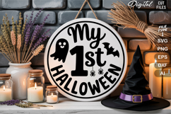 My 1st Halloween SVG File | Halloween Round Sign SVG Product Image 2