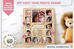 My First Year Photo Frame Laser Cut. Baby Photo Frame SVG Product Image 1