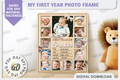 My First Year Photo Frame Laser Cut. Baby Photo Frame SVG Product Image 1