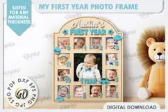 My First Year Photo Frame Laser Cut. Baby Photo Frame SVG Product Image 1