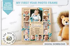 My First Year Photo Frame Laser Cut. Baby Photo Frame SVG Product Image 1